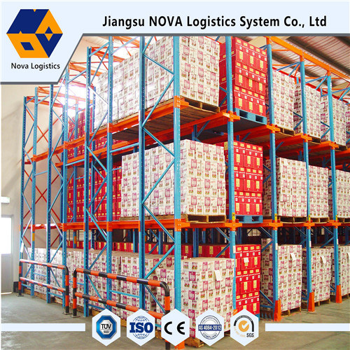 Unidad de alta densidad de servicio pesado en estante de paletas para almacenamiento en almacén